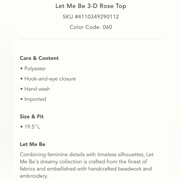 Anthropologie Let Me Be 3-D Rose Top - Picture 12 of 14
